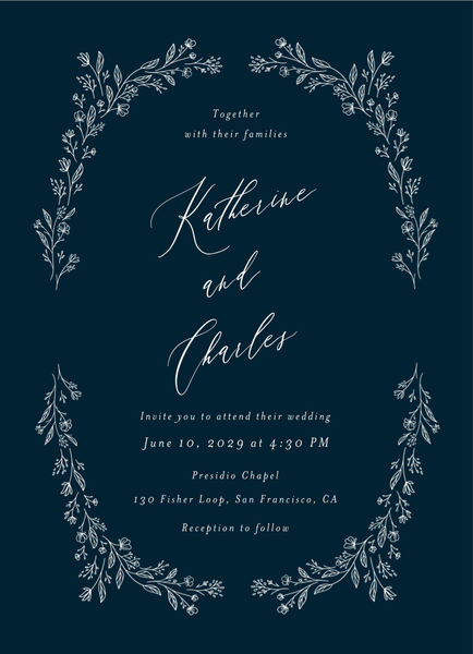 Miette Classic | Darkest Teal | Zola Wedding Invitations
