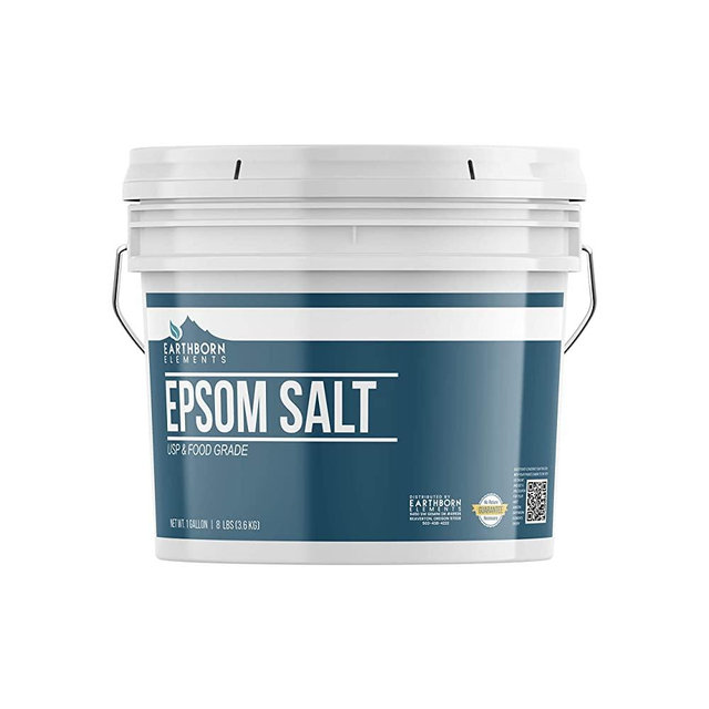 Epsom Salt (1 Gallon) by Earthborn Elements, Resealable Bucket, Magnesium Sulfate Soaking Solution, All-Natural