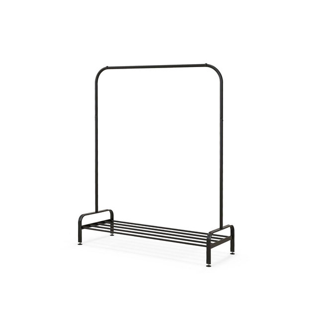 SUGIFT Heavy Duty Clothes Stand Rack with Top Rod and Lower Storage Shelf