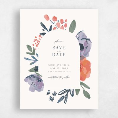 Beige Wedding Save the Date - Colletta Portrait