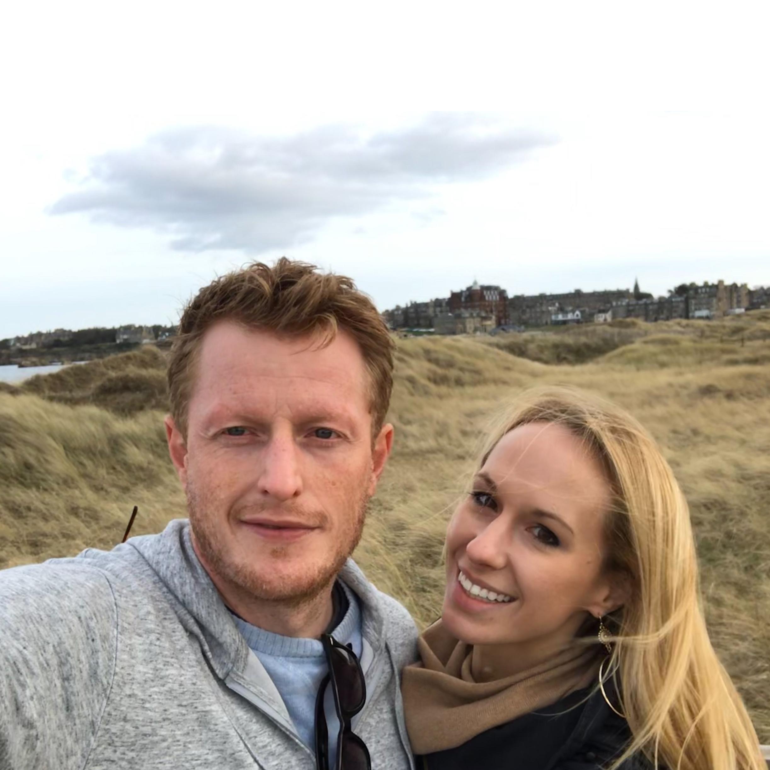 Enjoying an afternoon in St. Andrews, Scotland - the birthplace of golf and where Jordan went to uni