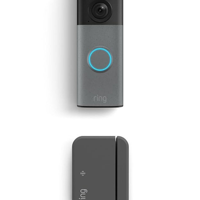 Ring Battery Doorbell (newest model), Speckled Gray with Outside Door Sensor, (newest model)