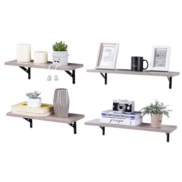 SUPERJARE Wall Mounted Floating Shelves, Set of 4, Display Ledge, Storage Rack for Room/Kitchen/Office