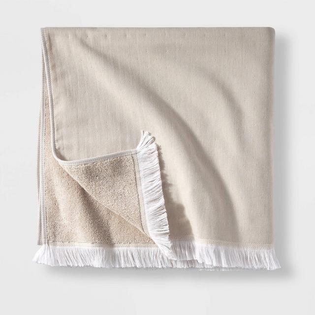 Flat Weave Bath Towel Sand - Casaluna™