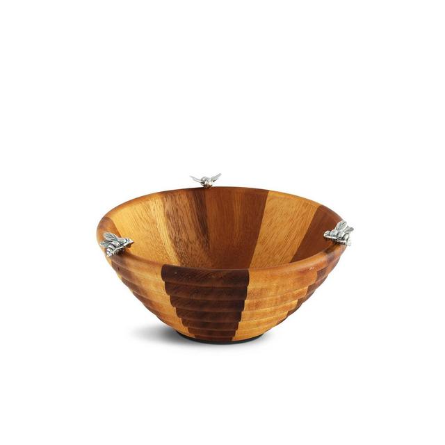 Vagabond House Bee Hive Wood Salad Bowl - Single Serve