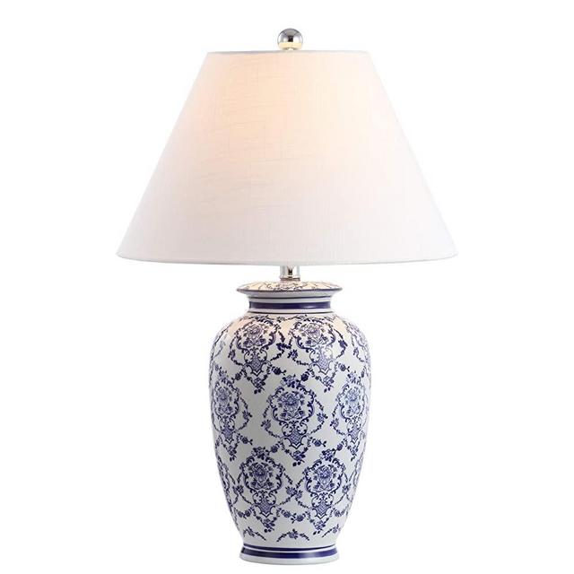 JONATHAN Y JYL8023A Juliana 26.25" Chinoiserie Ceramic LED Table Lamp, Traditional for Bedroom, Living Room, Office, Blue/White