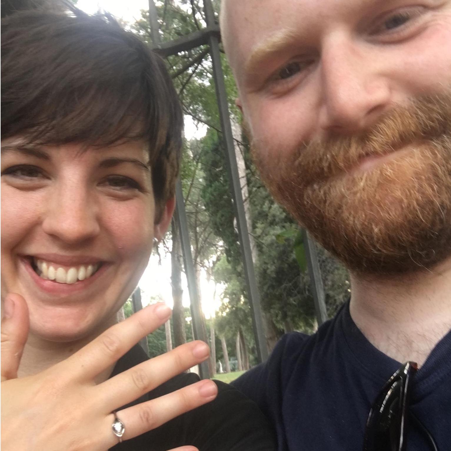We got engaged at the Villa Borghese in Rome <3