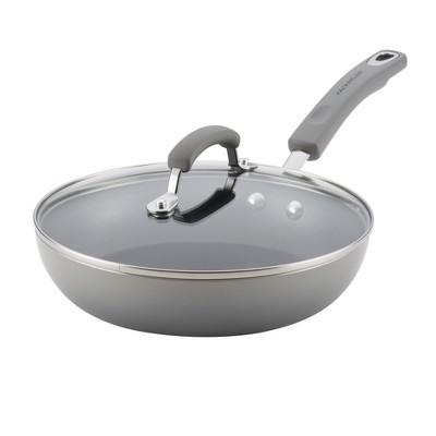 Rachael Ray 9.5" Deep Skillet with Lid Sea Salt Gray