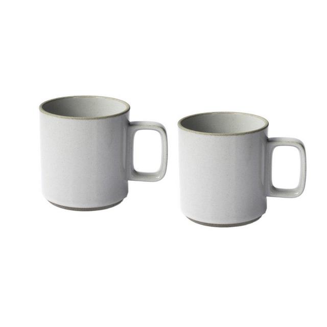 Ceramic Mugs – Gloss Grey (Set of 2), 13oz