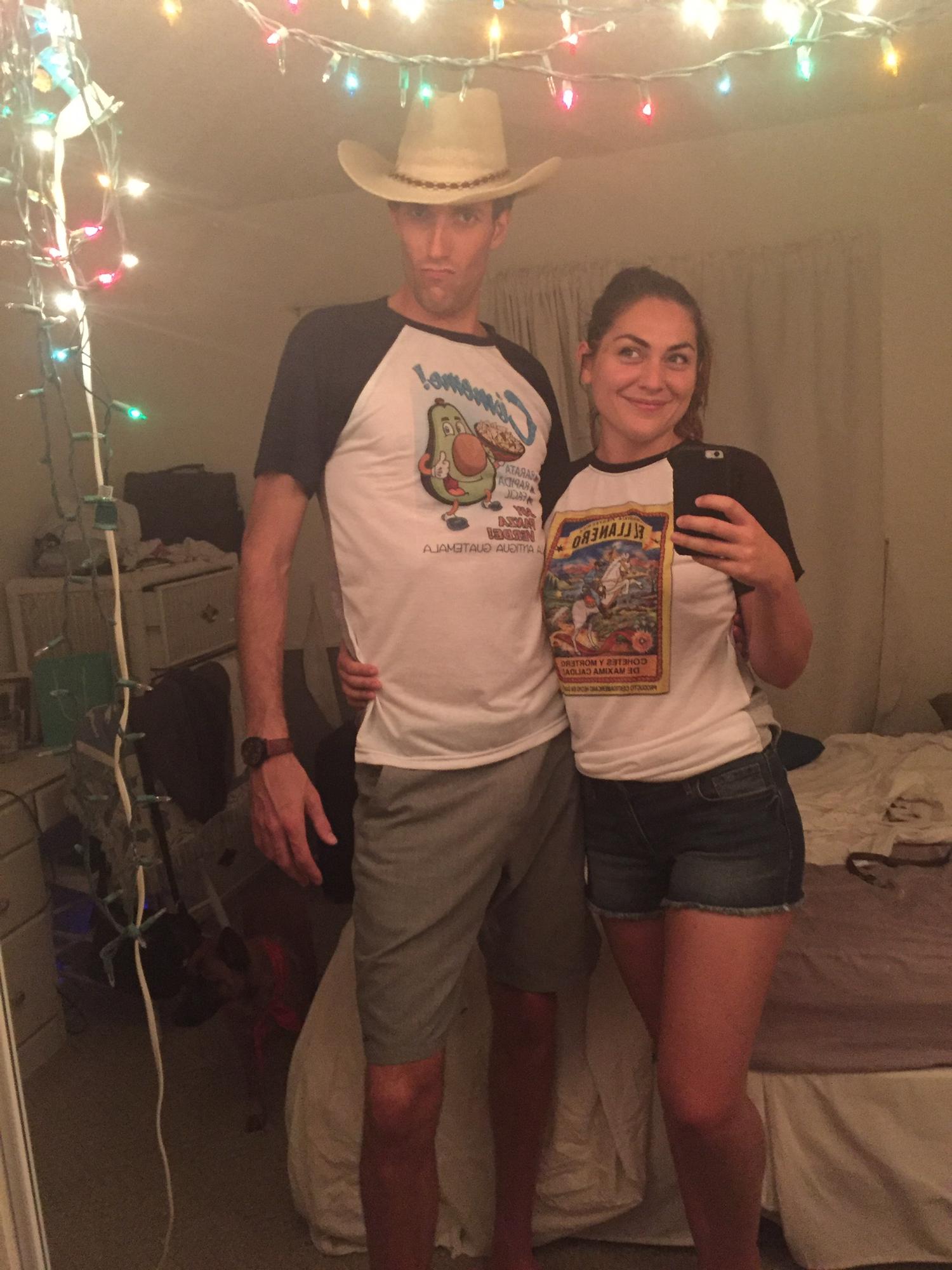 Halley bought us these shirts in Mexico. In our first apartment together.