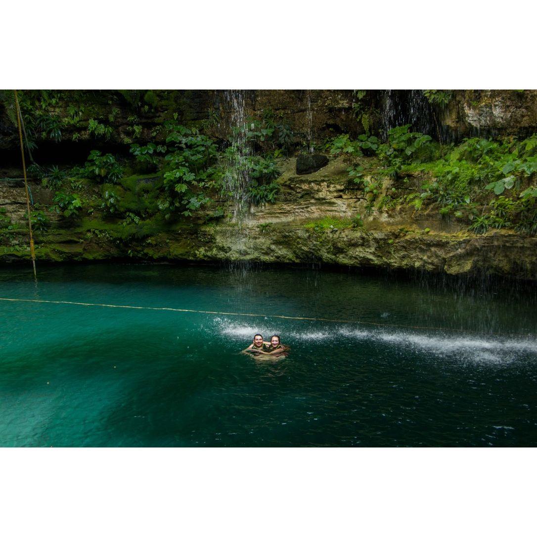 Swimming in a cenote in Mexico, 2022