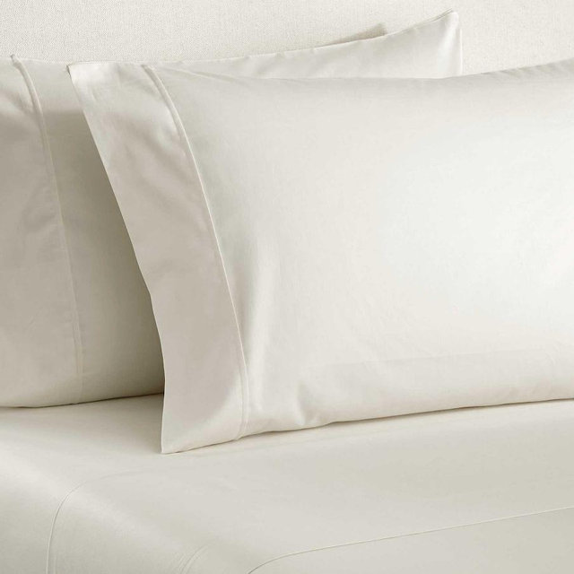 PB Essential 300-Thread-Count Sateen Sheet Set, Cal King, Classic Ivory