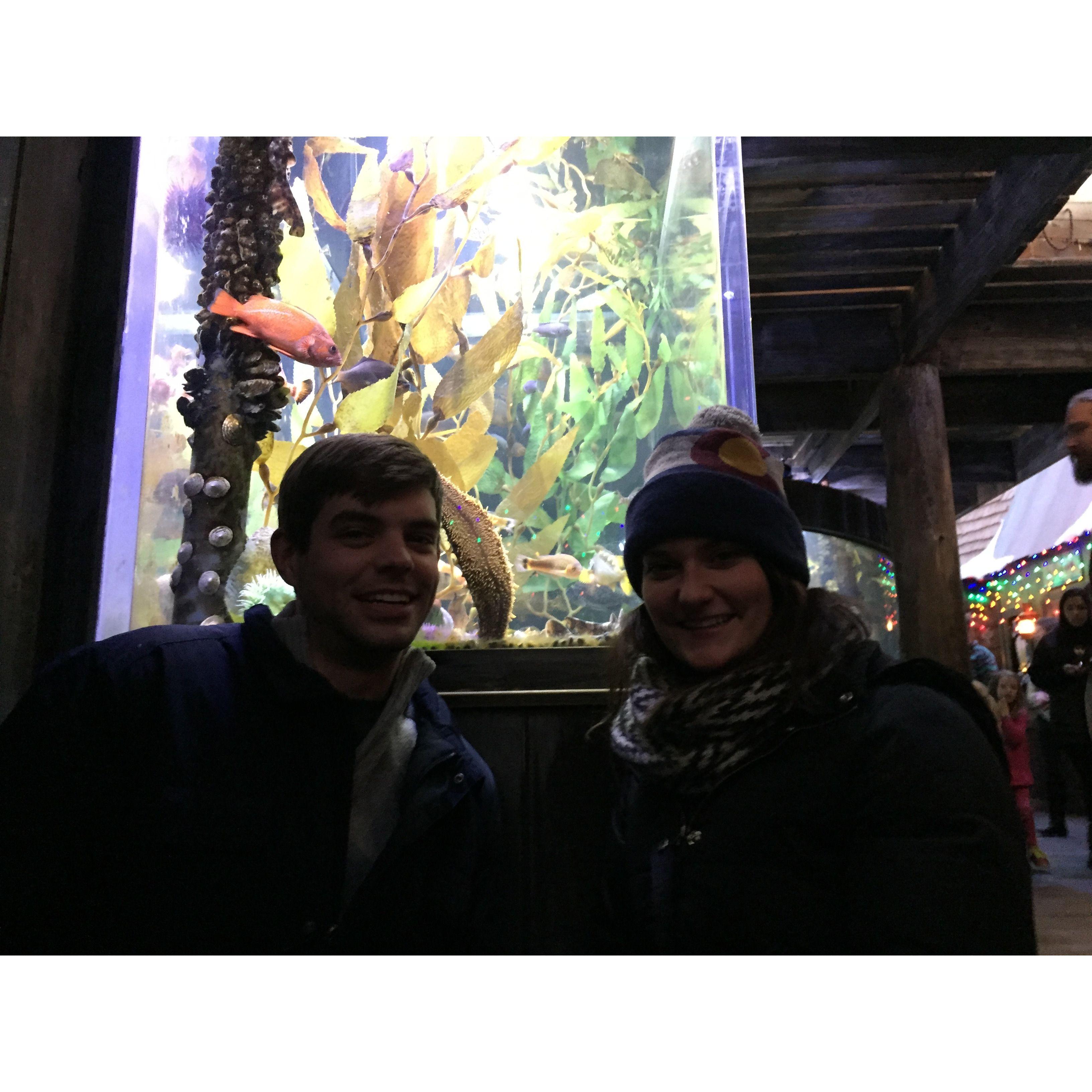 One of our first dates; at the Denver Aquarium