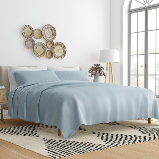 Softest Rayon made from Bamboo 4 Piece Sheet Set - Becky Cameron, King, Light Blue