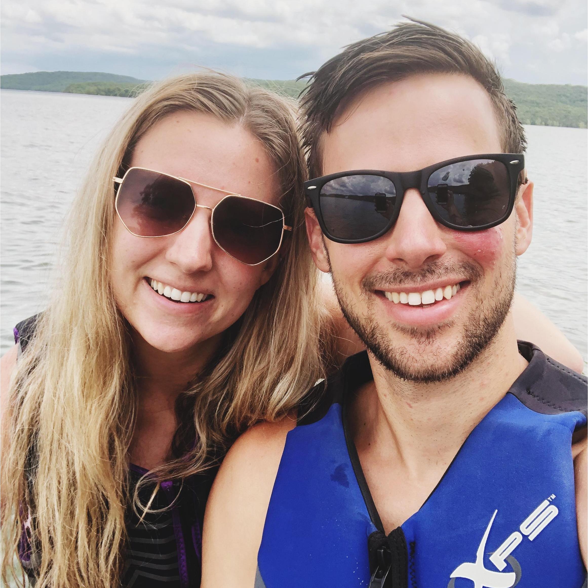This is a recent photo, but our first date was on his jet ski so this is very nostalgic for us both.