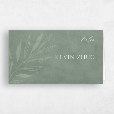 Green Modern Wedding Place Card - Castille