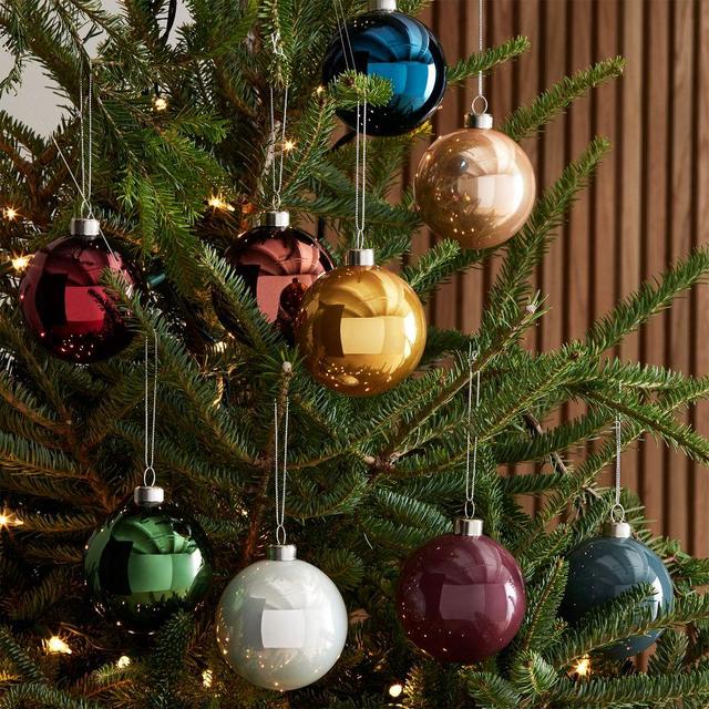 Glass Ball Ornament Box, Multi, Set of 9