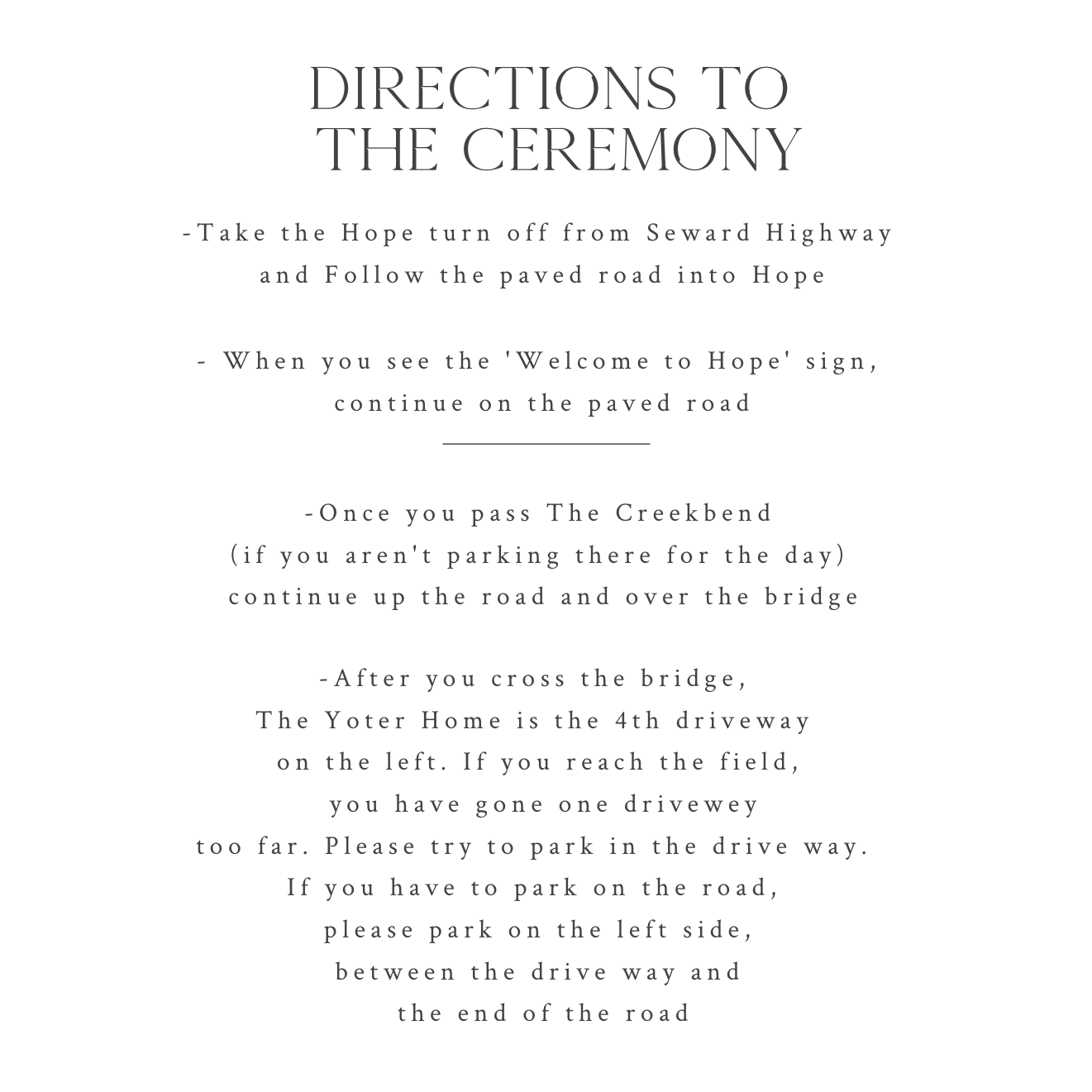 Directions