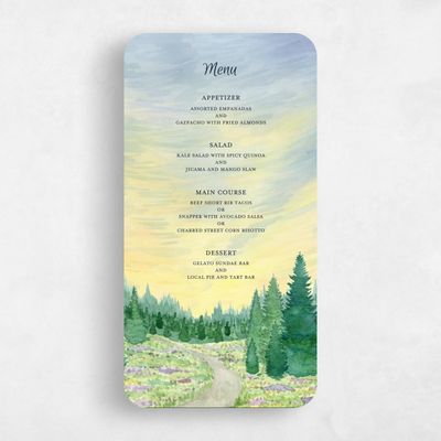 Yellow Rounded Wedding Menu - Atchison