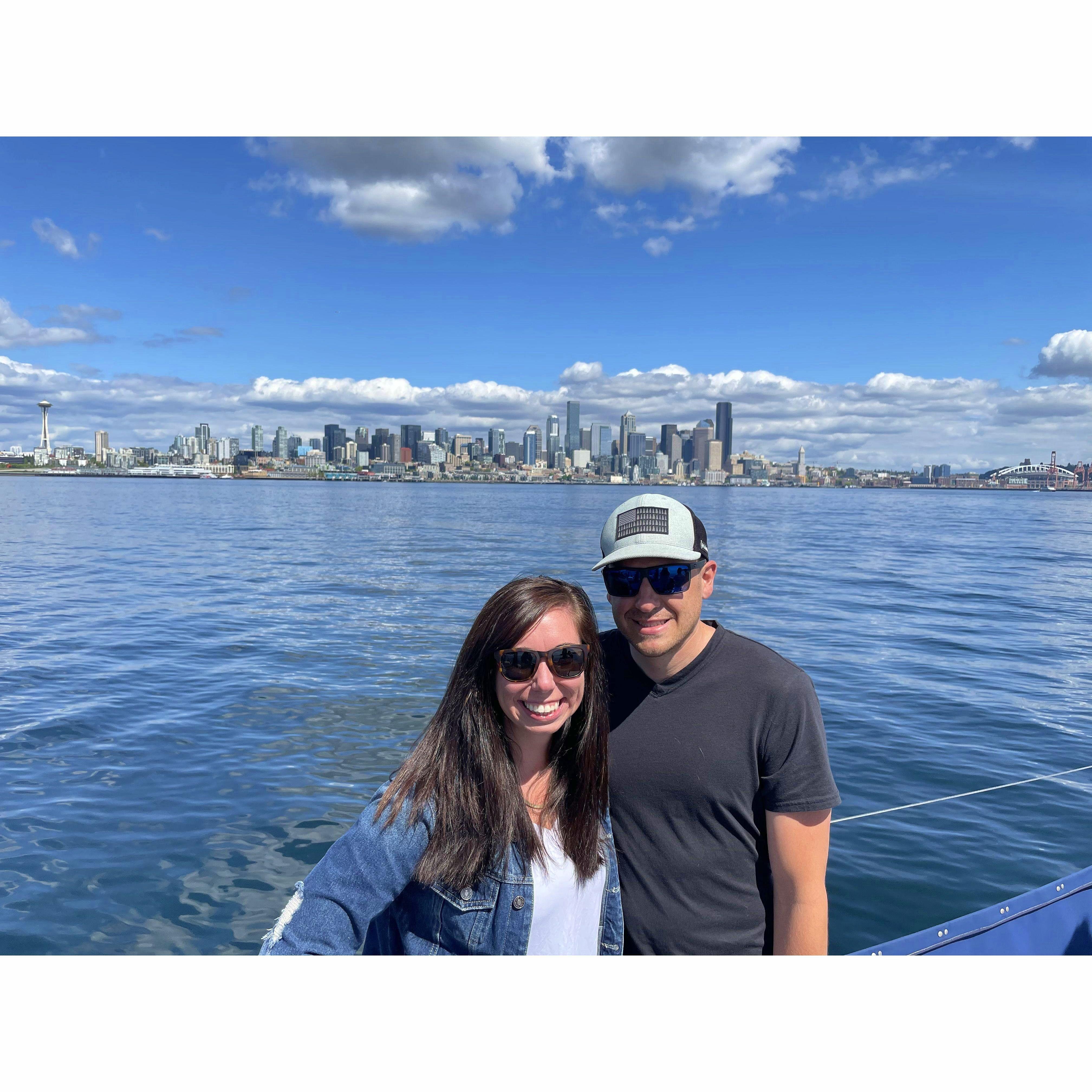 Sailing Seattle Harbor for Courtney's 30th!