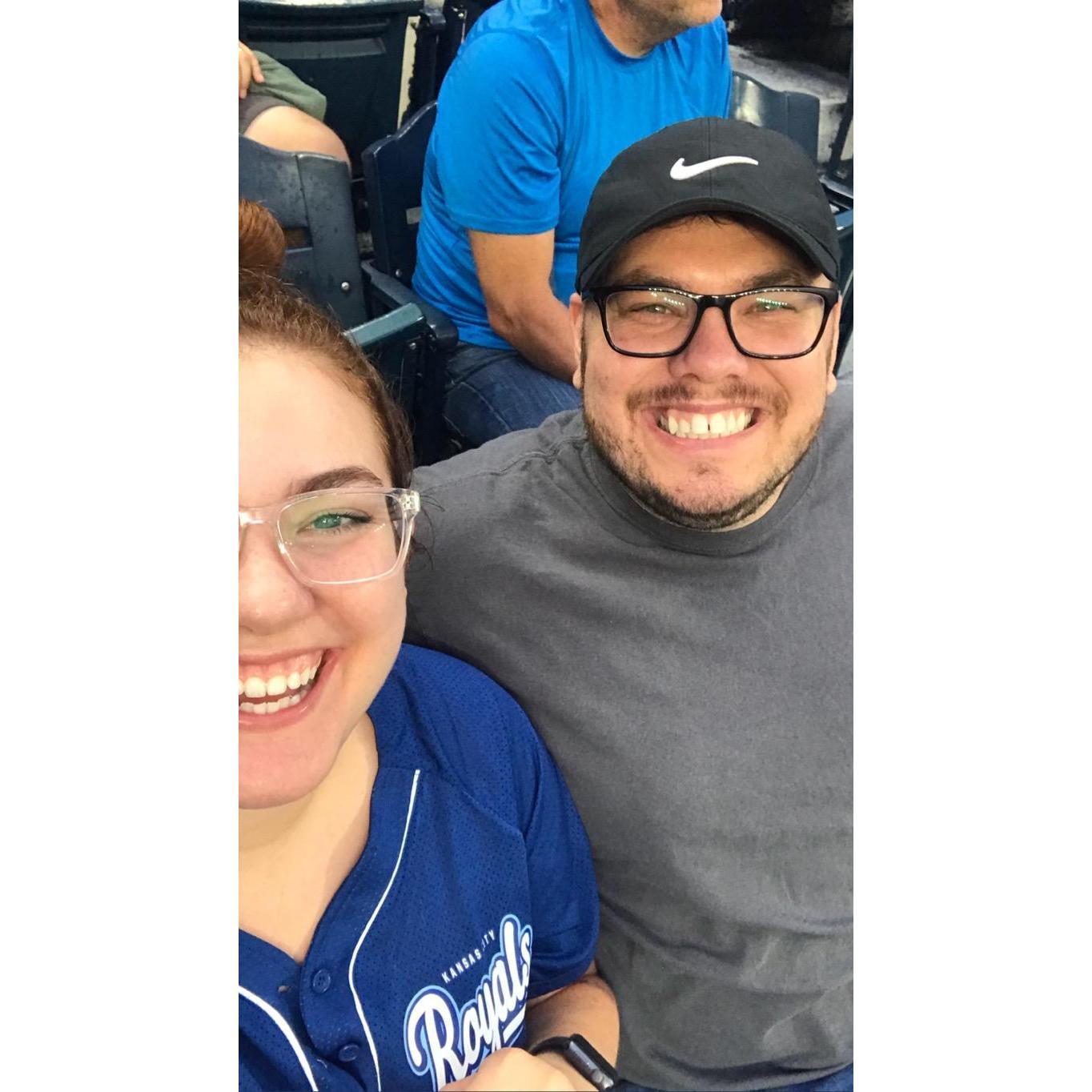 Our first selfie at one of our first dates to a Royal's game