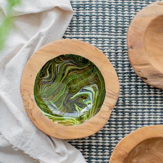 Decorative Marble Teak Bowl