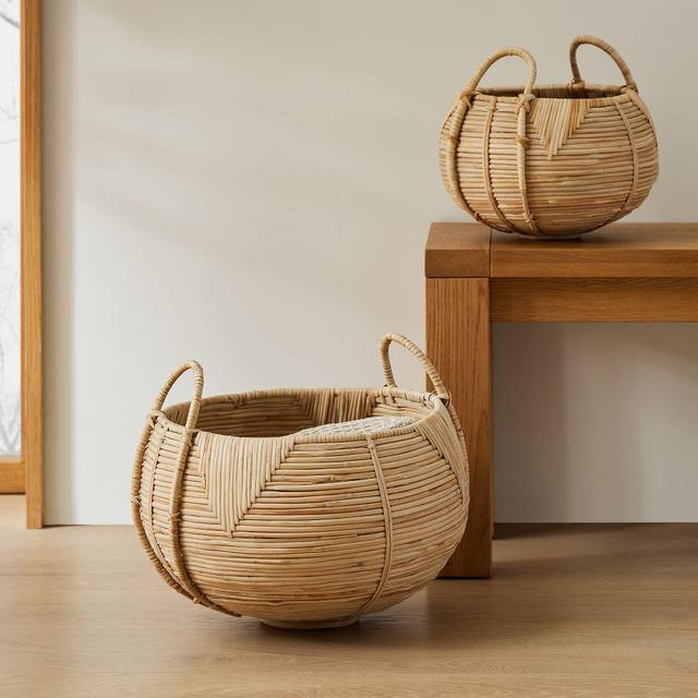 Maya Rattan Baskets, Natural, (Set of 2)