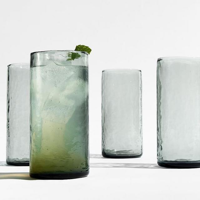 Pottery Barn Handcrafted Water Glasses - Mist Blue