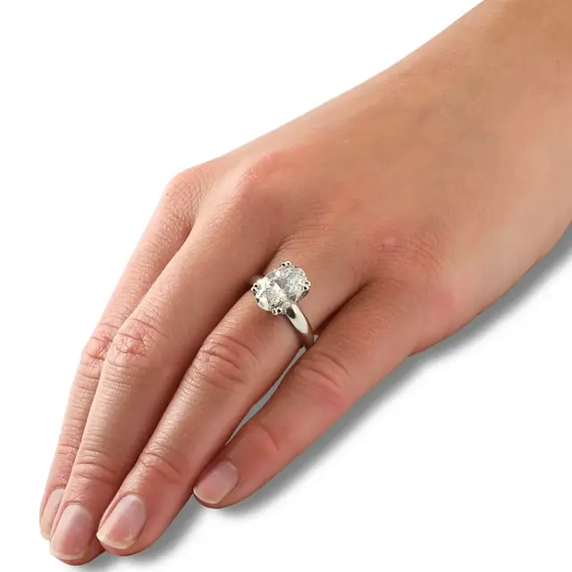 Bliss Diamond Certified 4Ct Oval Diamond Solitaire Engagement Ring Lab Grown