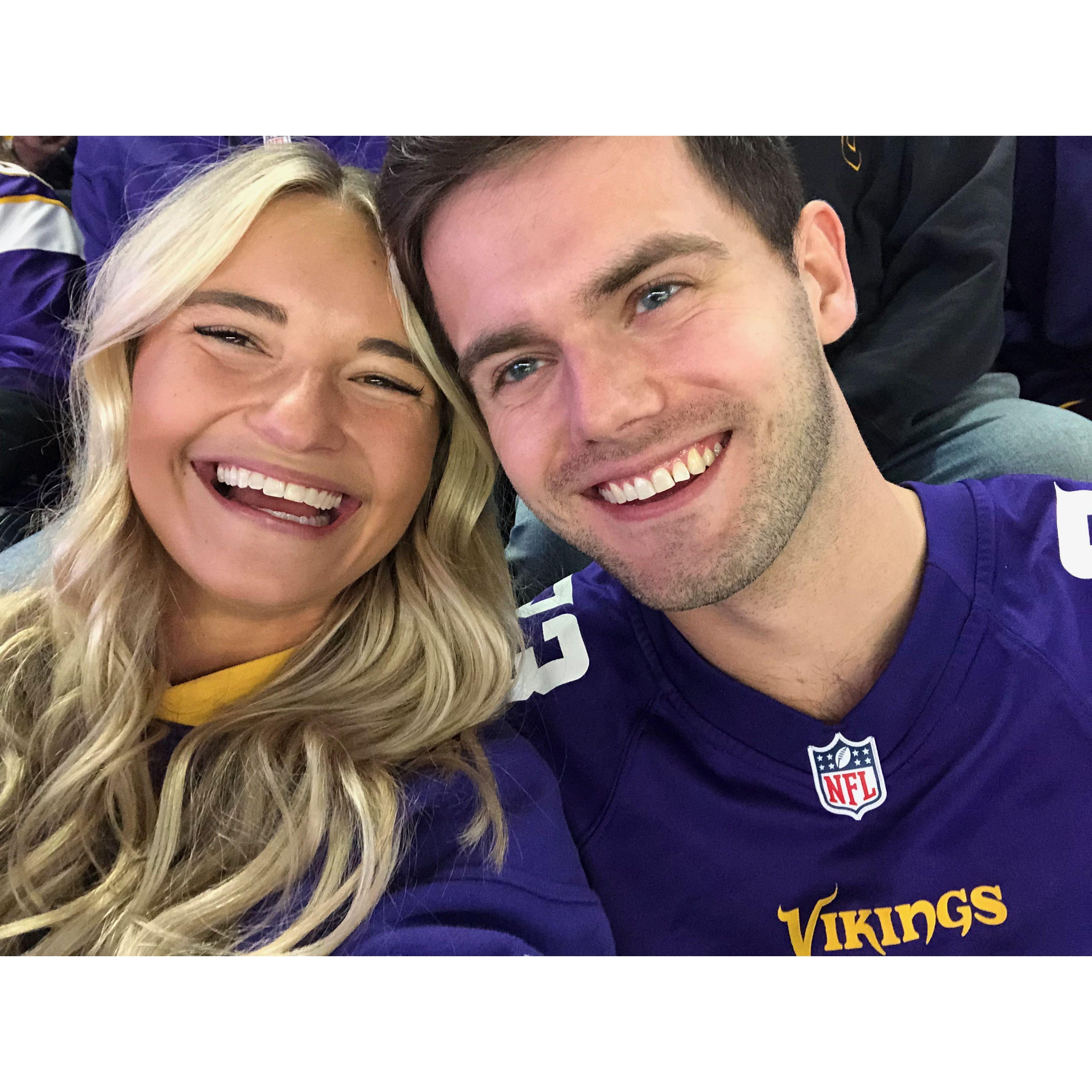 One of our first Vikings games together! SKOL!