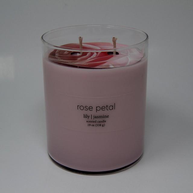 19oz Glass Jar 2-Wick Rose Petal Candle - Room Essentials™