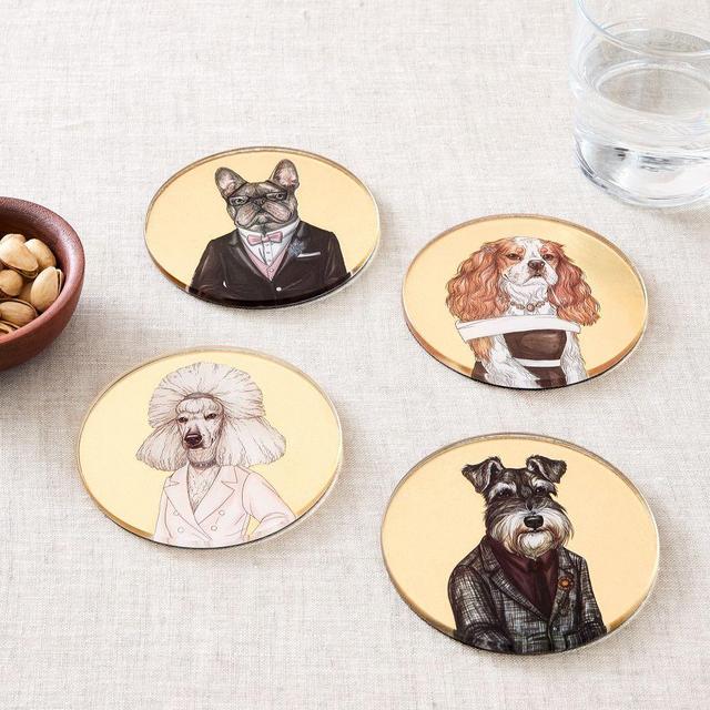 Dapper Animal BIS Coaster Ceramic Animals Set of 4