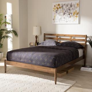 Mid-Century Modern Slatted Platform Bed
