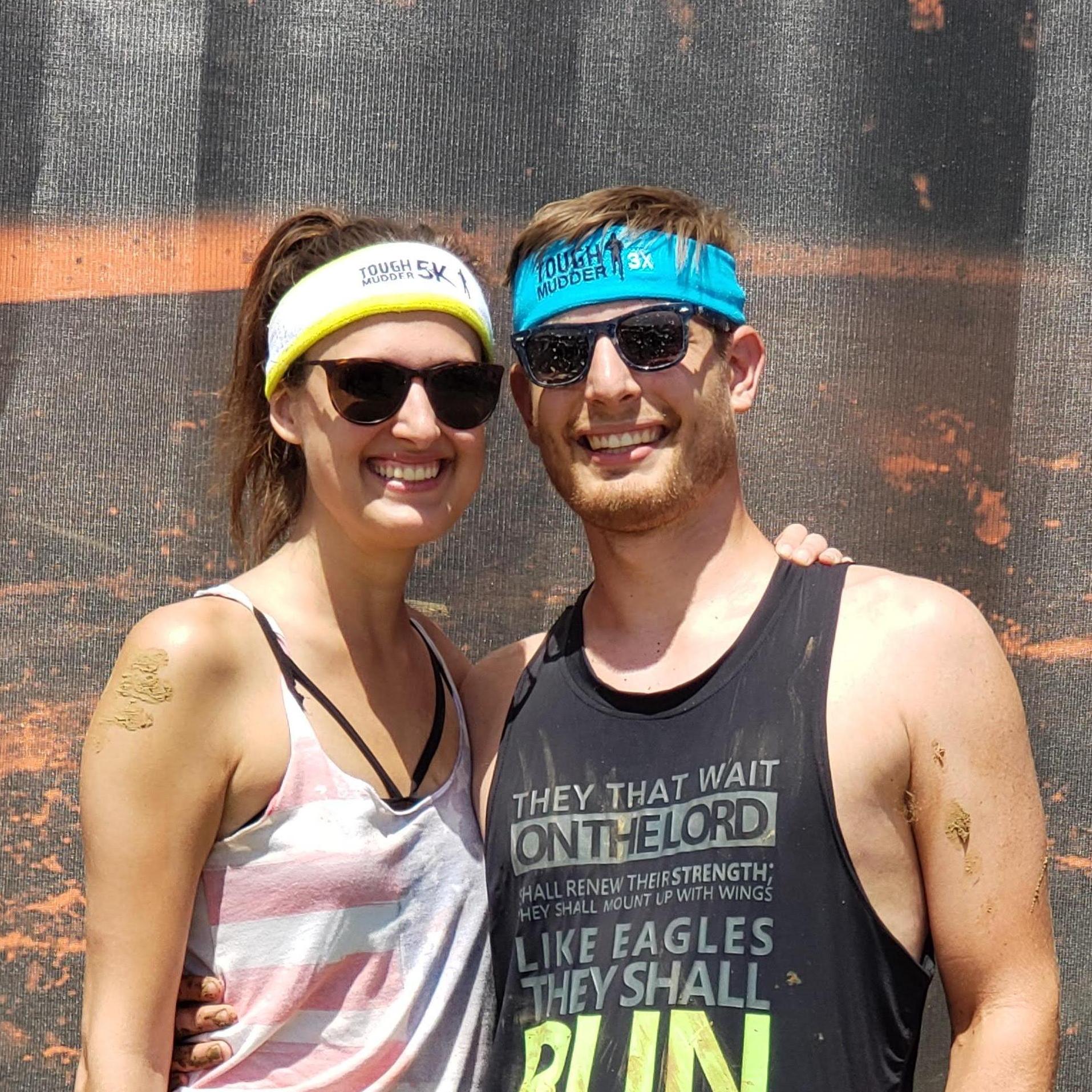 Cheering Evan on as he completed the Tough Mudder (3 years in a row now!).