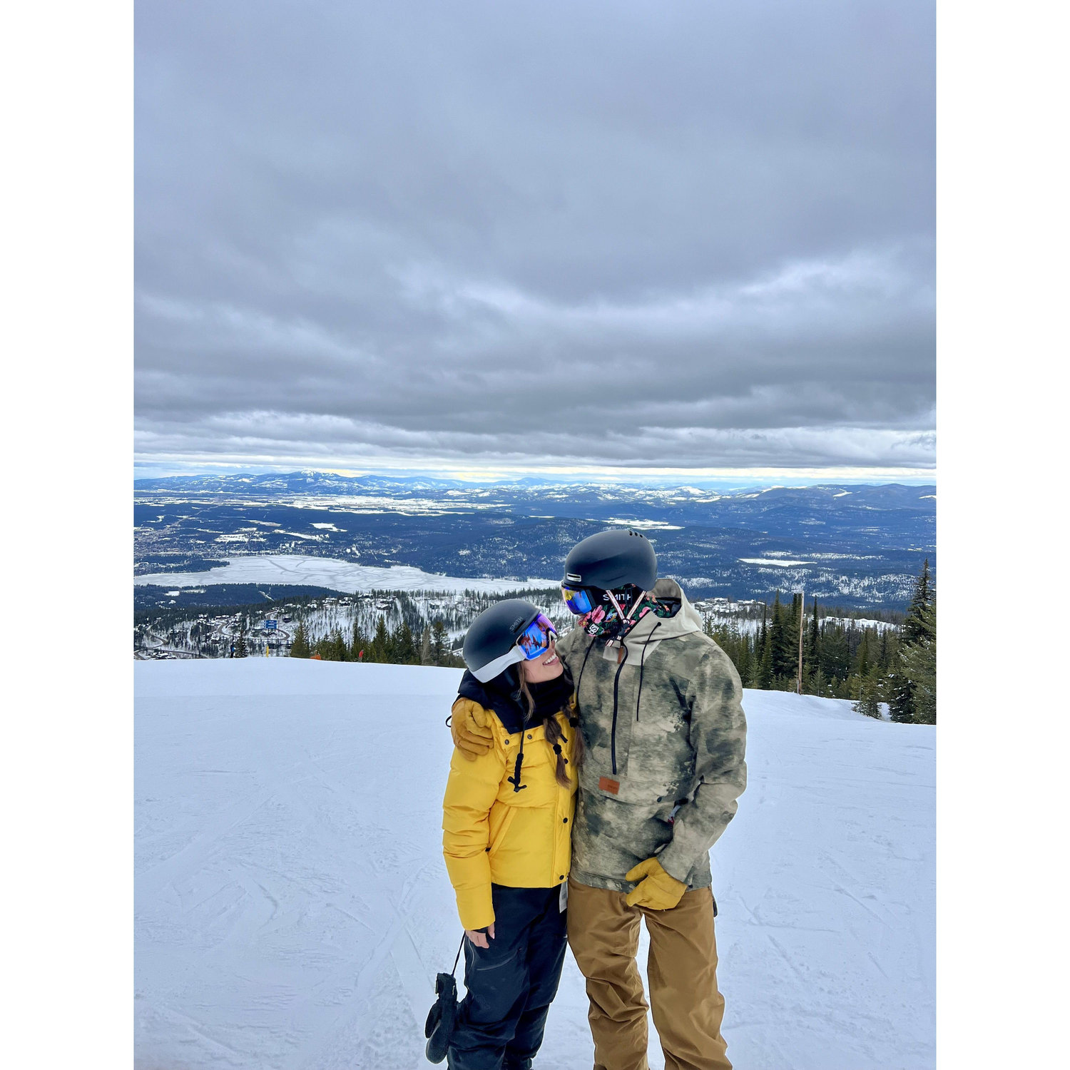 Having a great time atop Big Mountain on an annual ski trip with friends - Whitefish, MT
