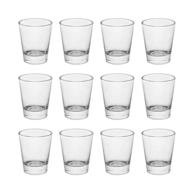 BTGLLAS Heavy Base Shot Glasses, 1.5 oz Sets of Clear Shot Glass (12 Pack), Measuring Cup for Espresso, Liquid, and Wine - Heavy Glass (Glass, 12Pack)