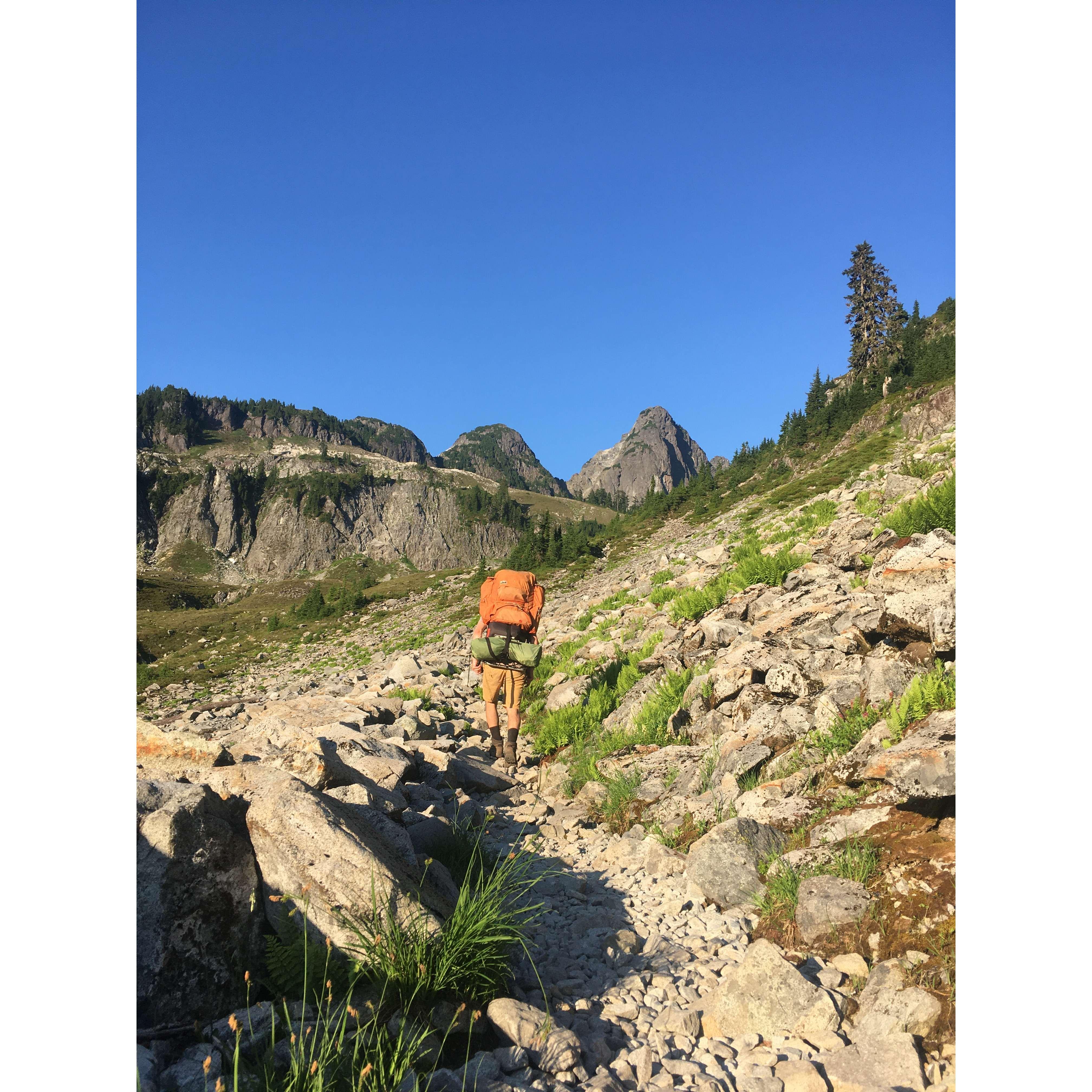 Backpacking to Lake Ann in the Mount Baker Wilderness in Washington. Summer of 2021