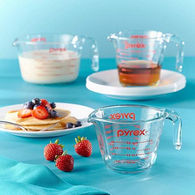Pyrex FBA_1118989 Measuring Cup Set, 4 Pack, Clear