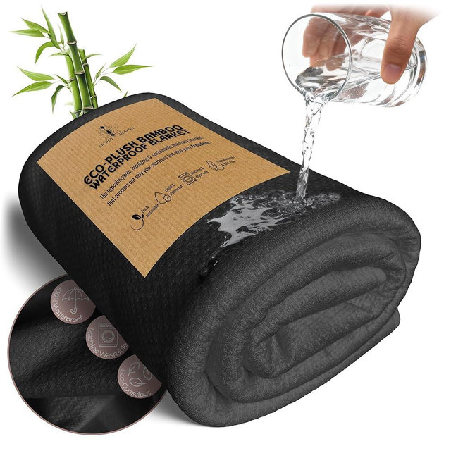 Sacred Weapon Bamboo Waterproof Blanket – Bed Blanket for Cozy Moments – Bed Blankets Soft & Hypoallergenic – Bamboo Blankets Leakproof & Cooling for Beds, Couch & Pet Use – Queen Size 60" x80.