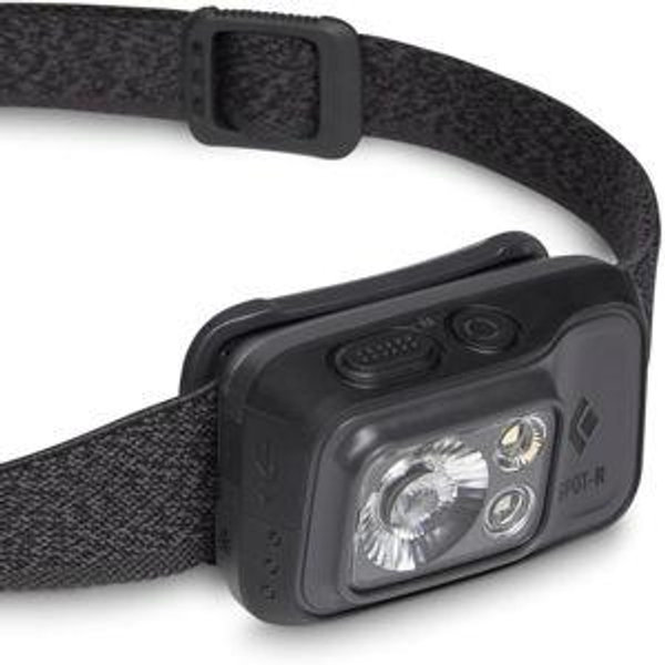 BLACK DIAMOND Spot 400-R Rechargeable LED Headlamp, Waterproof and Dimmable for Camping, Hiking, Running, Hunting, Work with Red Light Headlamp Mode