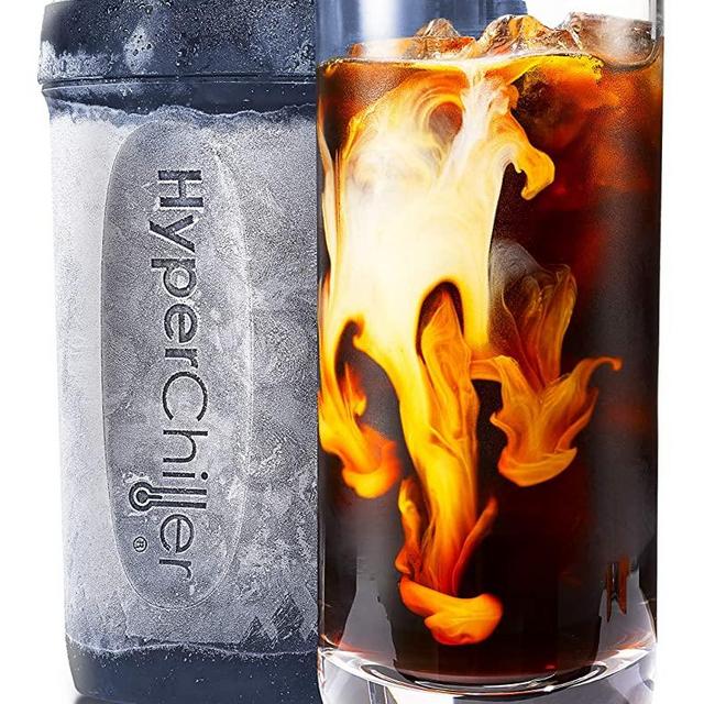 HyperChiller Maxi-Matic Patented Instant Coffee/Beverage Cooler, Ready in One Minute, Reusable for Iced Tea, Wine, Spirits, Alcohol, Juice, 12.5 oz, Slate Blue