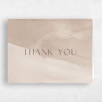 Classic Greige, Brown Wedding Thank You - Povera Landscape