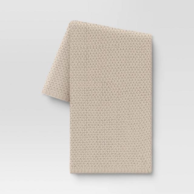 Oversized Recycled Knit Throw Blanket Off-White - Threshold™