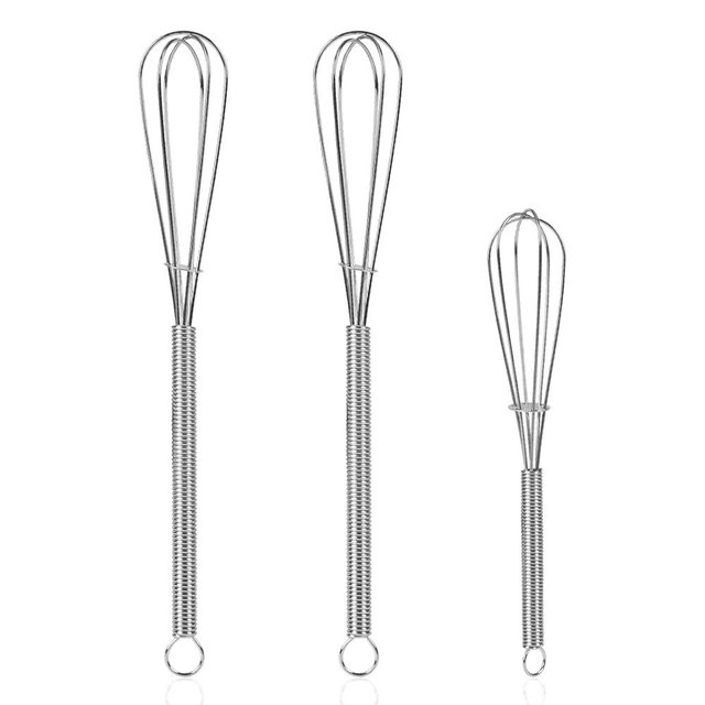 NileHome Mini Whisks Stainless Steel Whisk Set 5" 7" 7"Kitchen Small Wisk Balloon Wire Tiny Whisks for Cooking, Whisking, Blending, Beating, Stirring 3 Pack