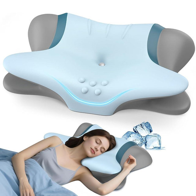 Cervical Neck Pillow for Pain Relief - Ergonomic Side Sleeper Pillow for Neck Support, Orthopedic Memory Foam Pillows for Sleeping, Contour Cervical Pillow Bed Pillow for Back Stomach Sleepers
