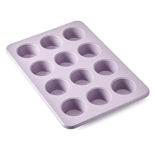 KitchenAid 12-Cup Nonstick Aluminized Steel Muffin Pan, Dishwasher Safe, Wildflower