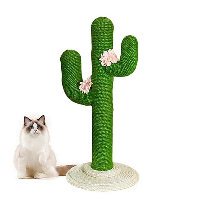VETRESKA 31” Tall Cactus Cat Scratching Post with Sisal Rope, Cat Scratcher Cactus for Young and Adult Cats