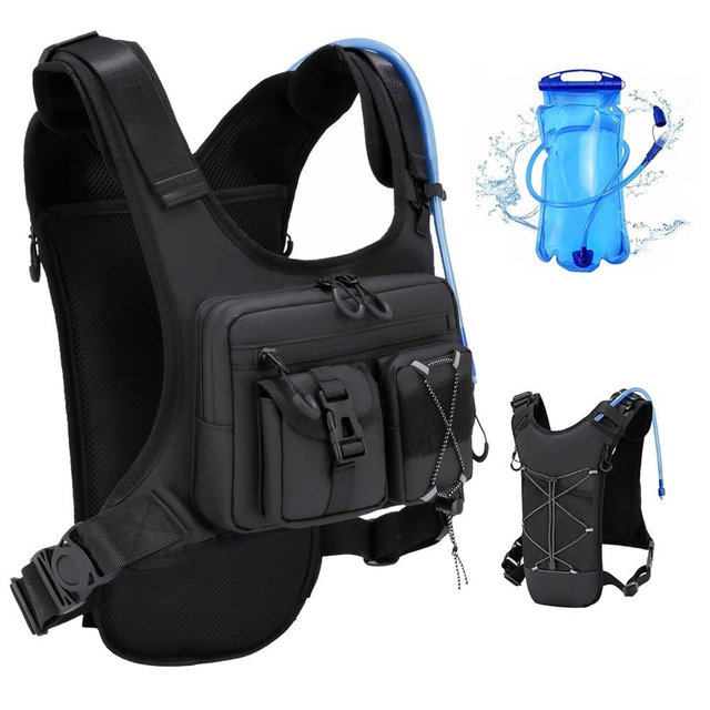 Criuage USA Original Patent Running Hydration Vest Backpack, Lightweight Chest Pack with 2.0L Water Bladder Bag Daypack for Hiking Running Cycling Race Marathon for Women Men