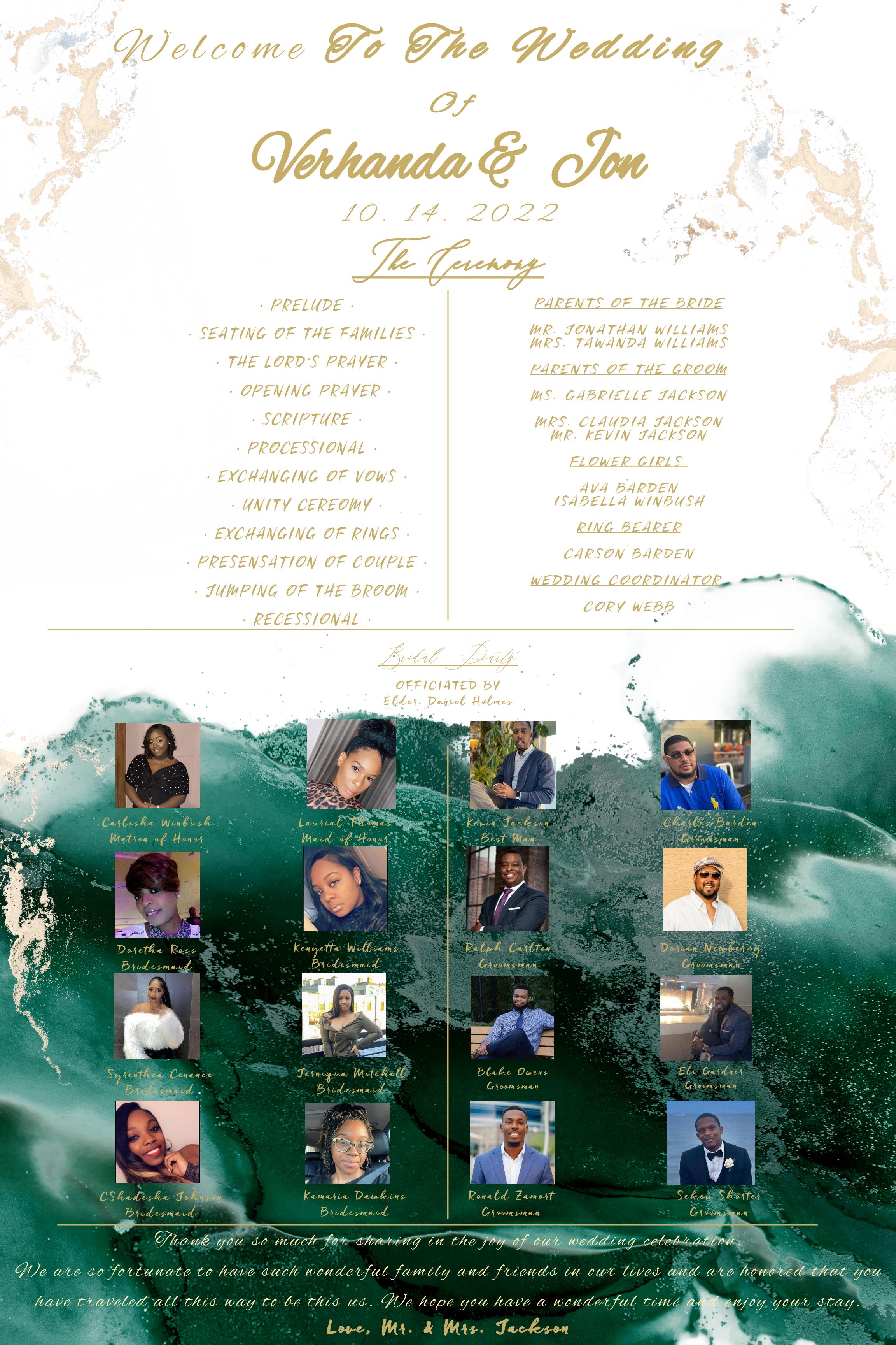 The Wedding Website of Vershanda Williams and Jon Jackson