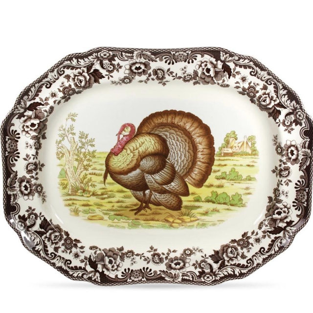 Woodland Octagonal Platter 19 Inch, Turkey